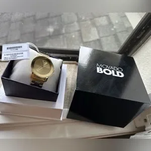 NEW! $795 Movado Bold 3600085 Stainless Steel Gold Tone Wrist Watch 36mm Unisex Movado Bold Gold-Tone Unisex Watch 3600085 - Jacob Time Inc main image 2